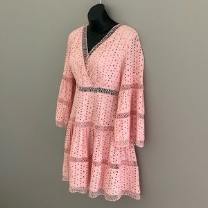 NWT, entro, size large, peach eyelet dress
